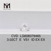 3.02CT E VS1 3ct diamante cultivado em laboratório cvd fornecendo joias finas com valor excepcional LG608379465丨Messigems 