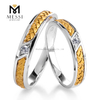Ouro branco 18K ouro amarelo anéis de diamante casal ouro 