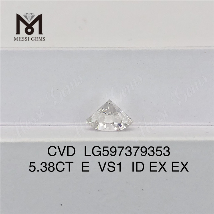 5.38CT E VS1 ID EX EX Diamantes fabricados em laboratório CVD LG597379353丨Messigems