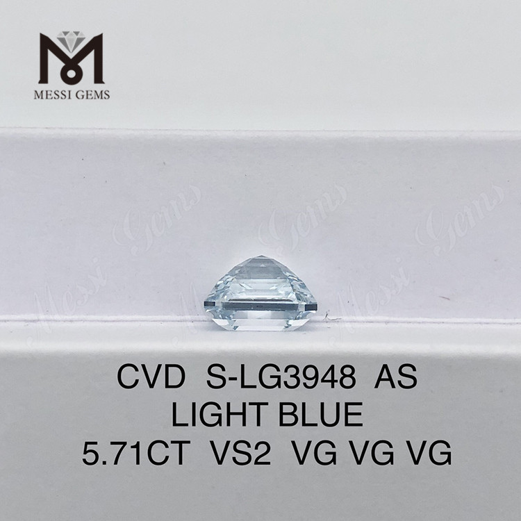 Diamantes sintéticos 5.71CT VS2 AS LIGHT BLUE para venda 丨Messigems CVD S-LG3948 