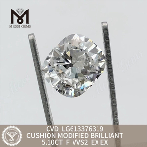 5.10CT F VVS2 CVD diamantes de laboratório de almofada de melhor qualidade LG613376319