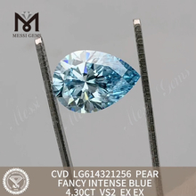 4.30CT PEAR melhor diamante simulado VS2 FANCY INTENSE BLUE丨Messigems CVD LG614321256 