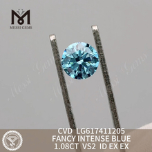 Laboratório 1.08CT VS2 FANCY INTENSE BLUE criou diamantes coloridos丨Messigems CVD LG617411205
