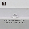 7.30CT Diamond Lab OV VVS2 D cor CVD LG605348950丨Messigems