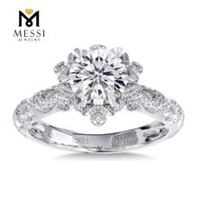1 ct moissanite anel de diamante 14k 18k presente de joias de ouro branco para mulheres