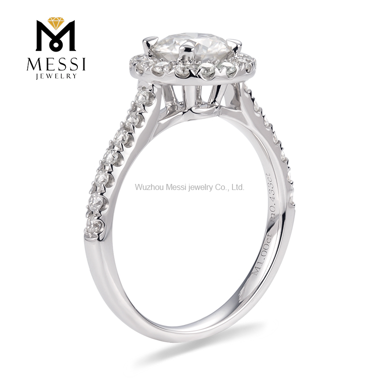 1,2 quilates 18k anéis de casamento moissanite anel para mulheres