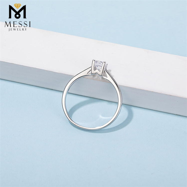 1 ct solitário feminino anel moissanite moda 925 anel de prata esterlina