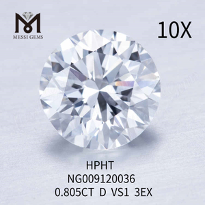 0,805 quilates D VS1 diamante solto redondo criado em laboratório 3EX