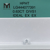 0,63 quilates D VS1 Round IDEAL Cut Grade diamante de crescimento de laboratório