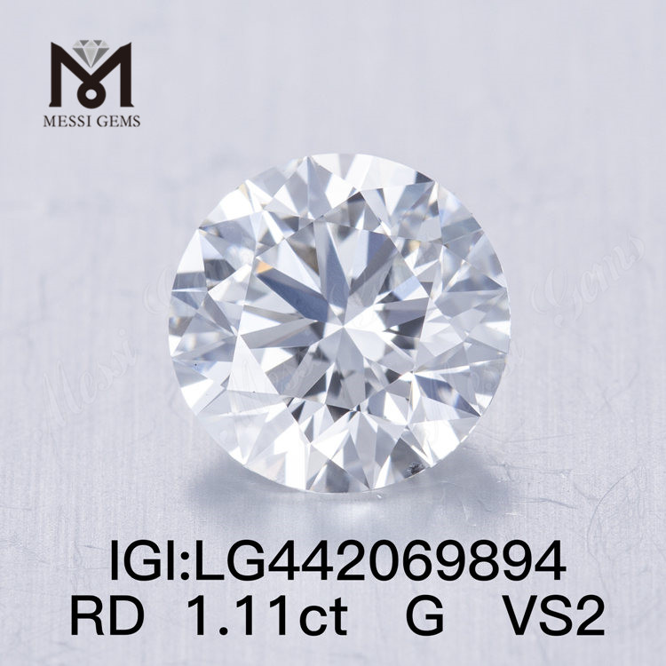 1,11 quilates G VS2 Redondo BRILLIANT IDEAL 2EX diamante cultivado em laboratório 1 quilate