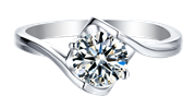 Messi Gems Simples 1-3ct Def Anel Moissanite em Sterling 925 Silver Woman Daily Wear Silver Ring