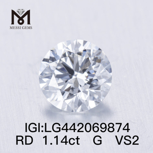 Diamante VS cultivado em laboratório de 1,14 quilates Diamantes sintéticos soltos BRILHANTES redondos G IDEAL 