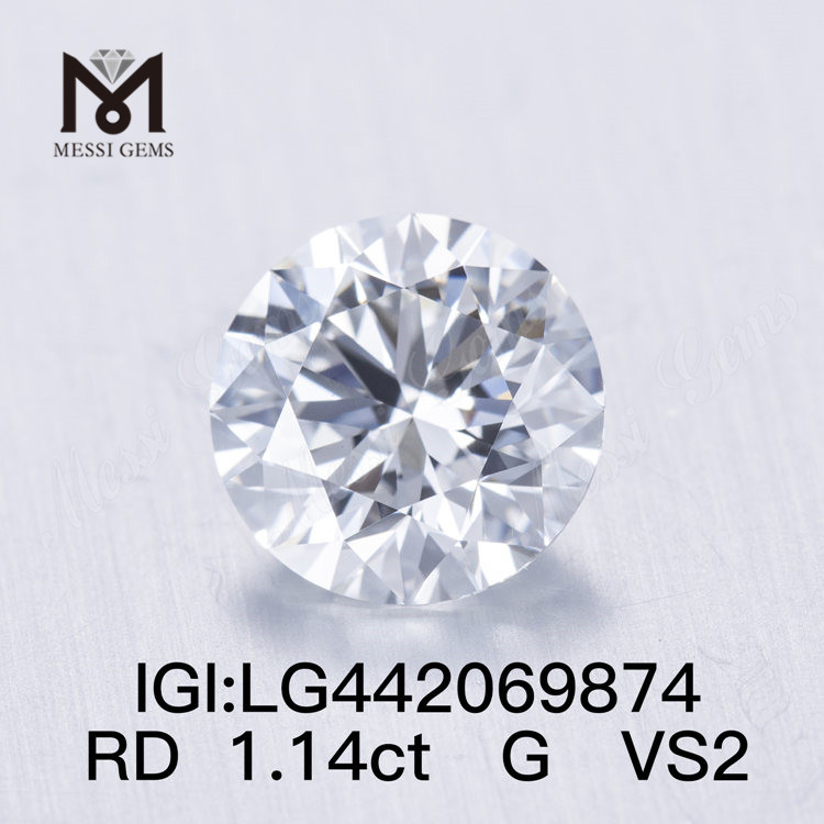 Diamante VS cultivado em laboratório de 1,14 quilates Diamantes sintéticos soltos BRILHANTES redondos G IDEAL 