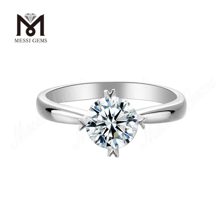 Messi Gems 1 quilate D cor moissanite diamante casamento 925 anéis de prata esterlina para mulheres