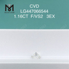 1,16 quilates F VS2 Redondo BRILLIANT EX Corte diamantes de laboratório CVD