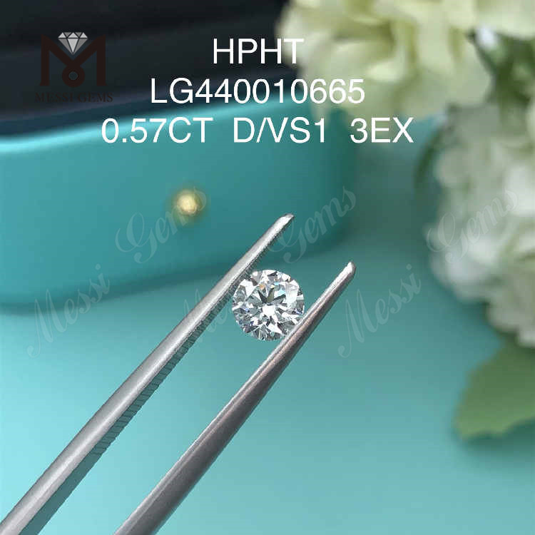 Diamante redondo de 0,57 CT cultivado em laboratório 3EX diamantes sintéticos soltos para venda