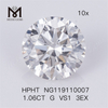 Pedra de diamante cultivada em laboratório HPHT 1.06CT G VS1 3EX