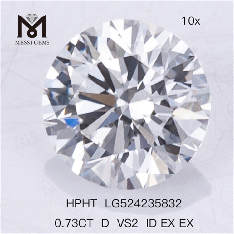 0,73CT D VS2 ID EX EX HPHT Diamante artificial preço de fábrica