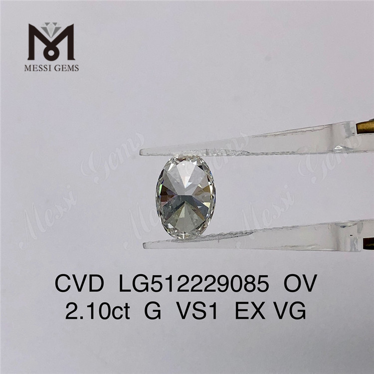 Diamantes artificiais soltos de 2,1 ct G ov diamantes de laboratório cvd atacado