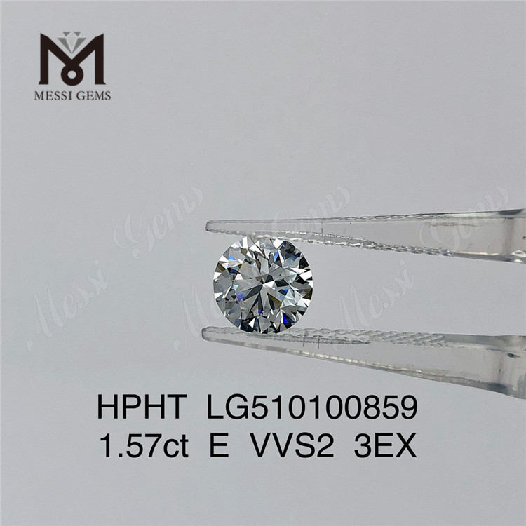 1,57 ct E vvs redondo hpht diamante de laboratório 3EX diamante de laboratório à venda