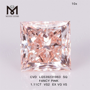 1.11CT LG539231963 SQ FANTÁSTICO ROSA VS2 EX VG VS laboratório diamante CVD