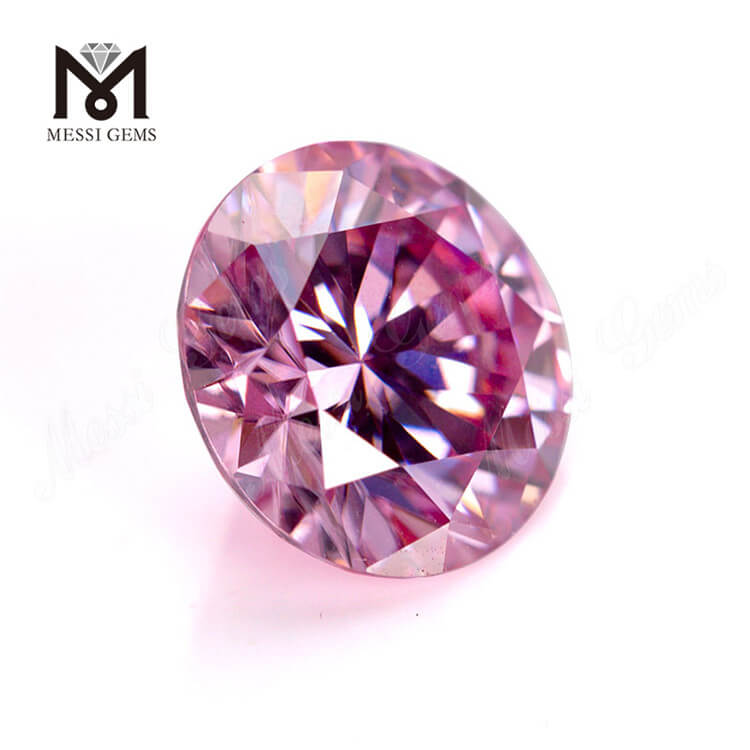 Certificado GRA de alta qualidade 1 quilate de preço de atacado rosa Moisonita pedra preciosa de forma redonda para joias