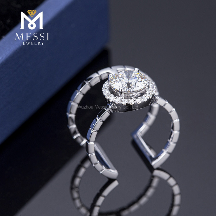 1,14 ct 18k gpld anel de casamento fashion presente feminino joias de ouro DEF Moissanite anel de diamante