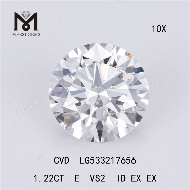 Diamante de laboratório solto barato de 1,22 ct E vs preço de atacado de diamante cvd redondo