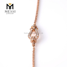 Pulseira DEF VVS moissanite mulher K Pulseira Jóias em Ouro Rosa