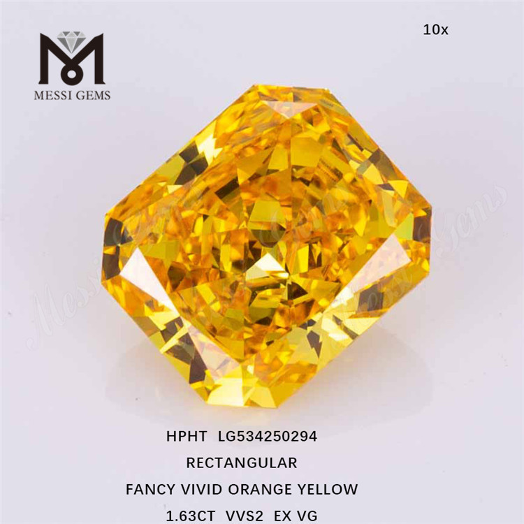 Diamantes sintéticos soltos amarelos RETANGULARES de laboratório de 1,63 ct preço de atacado