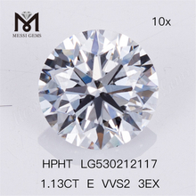 1,13 ct E VVS2 3EX Diamante sintético redondo 3EX pedra de diamante artificial