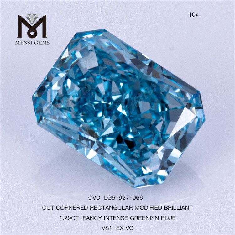 Diamante de laboratório RETANGULAR AZUL FANCY 1,29CT CVD LG519271066 