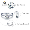 Anel de noivado em ouro branco 10K 14K 18K HPHT CVD Lab Diamond anel de diamante de 1 quilate