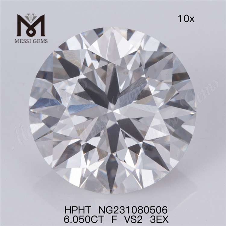 6.050CT F hpht venda de diamantes soltos de laboratório RD melhor venda de diamantes soltos hpht maiores feitos pelo homem