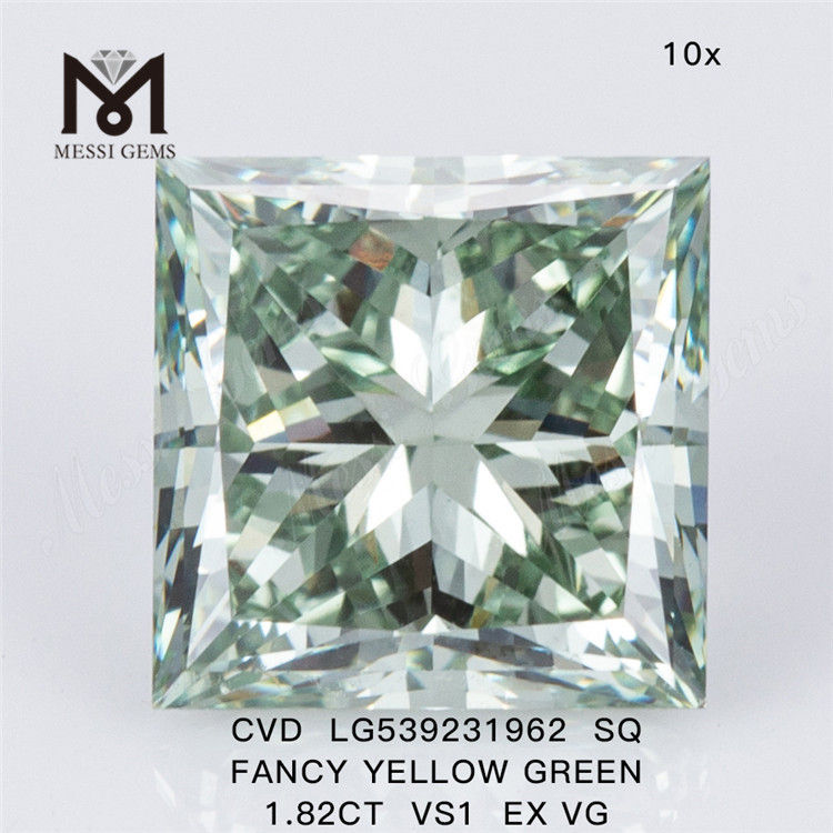 1,82 quilates melhor diamante de laboratório solto SQ Fancy Yellow Green diamante de laboratório custo preço de fábrica