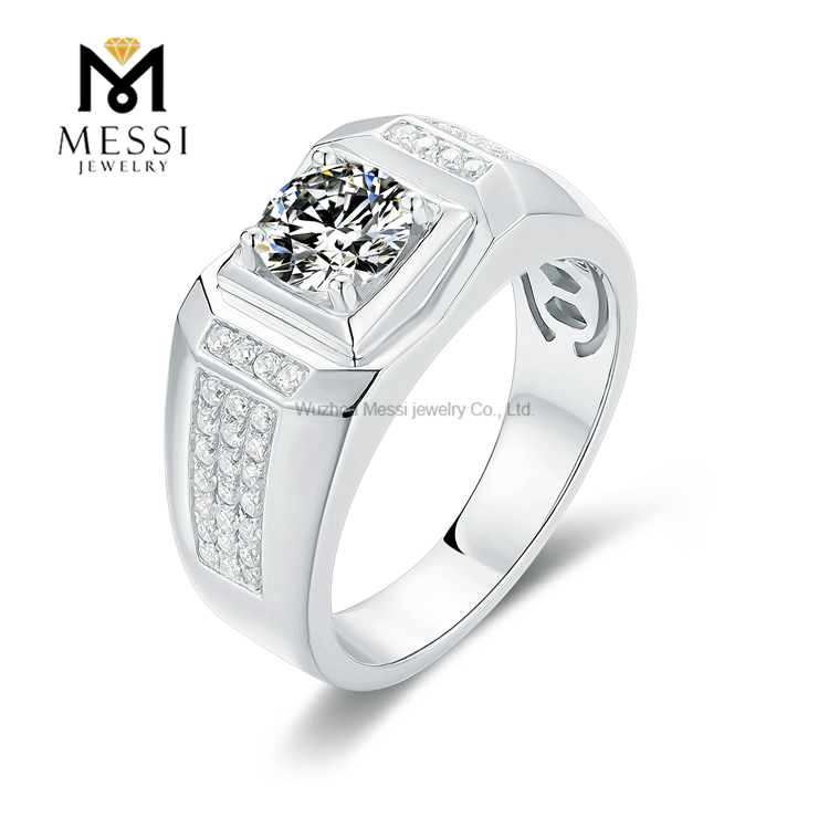 Novo design preço de atacado prata esterlina 925 joias moissanita anéis masculinos para casamento