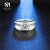 Anéis de prata banhados a ouro branco 14K 18k 9 mm 3 quilates Moissanite masculino