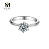 Preço de atacado joias de prata moda 1 ct Moissanite 925 anel de prata esterlina