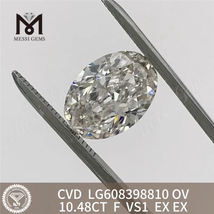 10.48CT OV F VS1 diamantes cultivados em laboratório pedras soltas丨Messigems LG608398810 