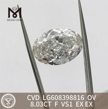 Diamantes criados em laboratório superior 8.03CT F VS1 OV丨Messigems CVD LG608398816 
