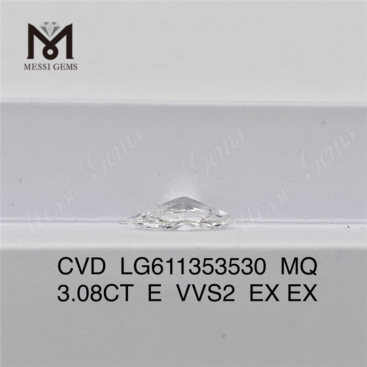 Diamantes de laboratório de 3,08 quilates E VVS2 MQ CVD IGI Certified Sparkle丨Messigems LG611353530