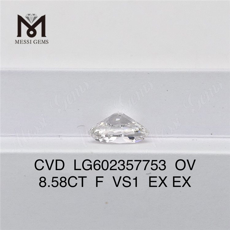  8.58CT F VS1 EX EX cvd OV diamante cultivado em laboratório LG602357753 do Lab丨Messigems