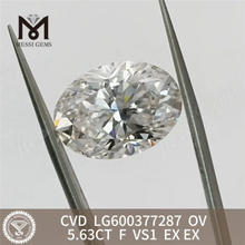 5.63CT F VS1 Oval IGI Compre diamantes criados em laboratório online brilho além da imaginação丨Messigems LG600377287