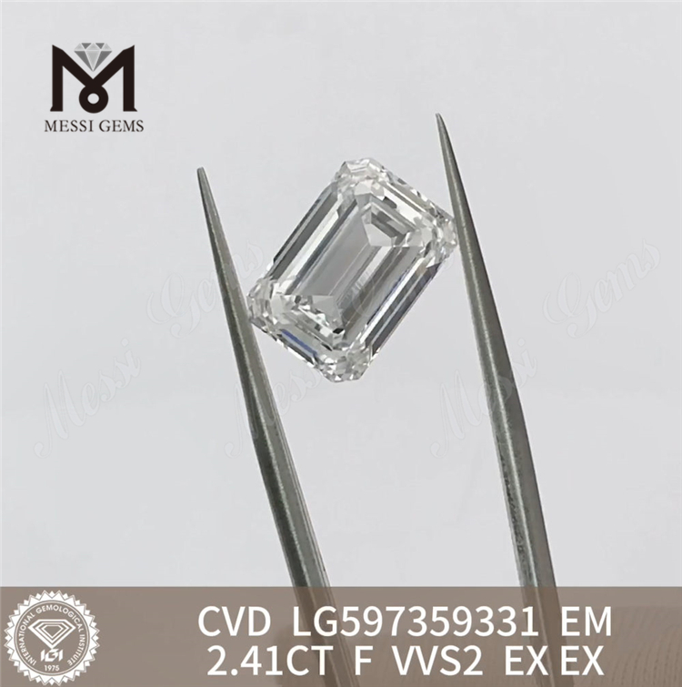 2.41CT F VVS2 EM Diamante cultivado em laboratório brilho barato além da imaginação丨Messigems CVD LG597359331 