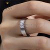 Alianças de casamento com diamante de laboratório 18K em ouro branco 6,0g 19# para ele, um símbolo de amor e compromisso