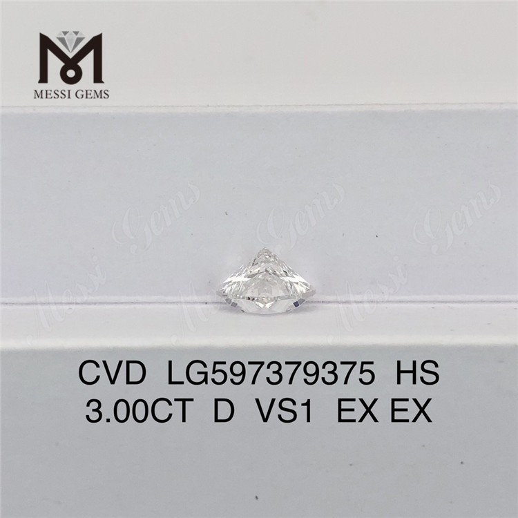 3.00CT D VS1 EX EX Explore Diamantes criados em laboratório Premium CVD HS LG597379375丨Messigems
