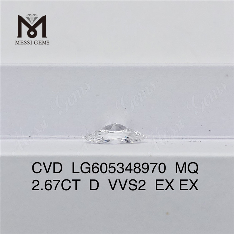 Diamantes certificados 2.67CT D VVS2 IGI mq Luxo Sustentável丨Messigems LG605348970