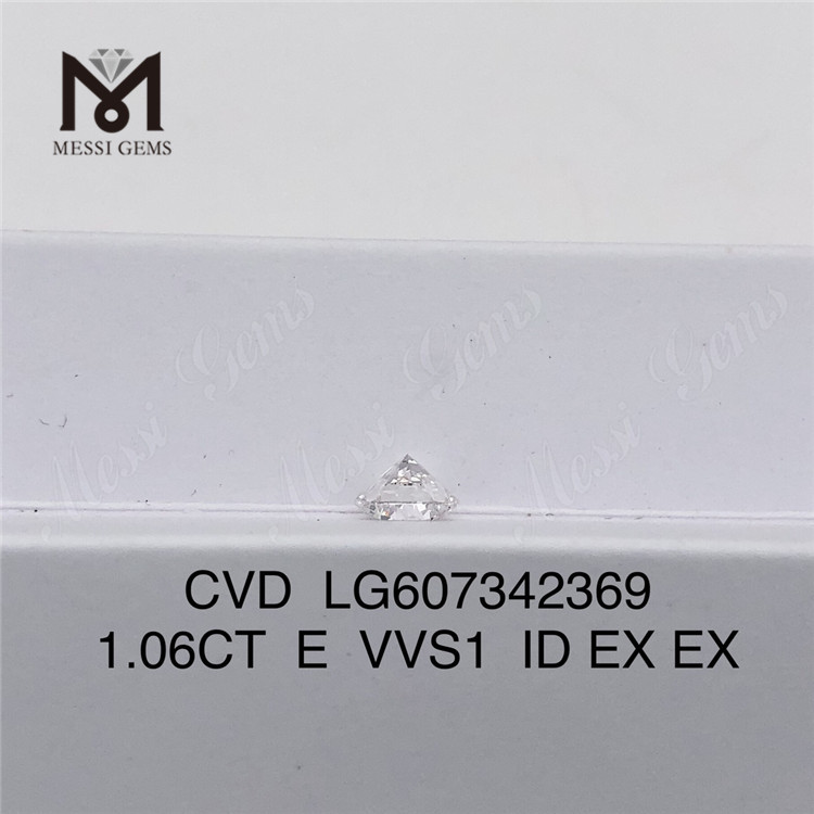 1.06CT E VVS1 diamante cultivado em laboratório de 1 quilate custo CVD luxo econômico 丨Messigems LG607342369