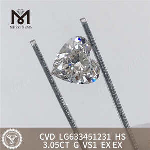 3.05CT G VS1 HS CVD laboratório fez diamantes no atacado LG633451231丨Messigems 