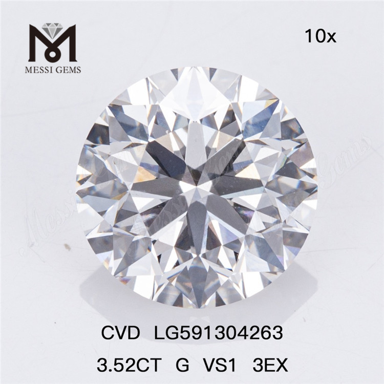 Diamantes 3.52CT G VS1 3EX CVD: sua fonte confiável para pedidos em grandes quantidades LG591304263丨Messigems